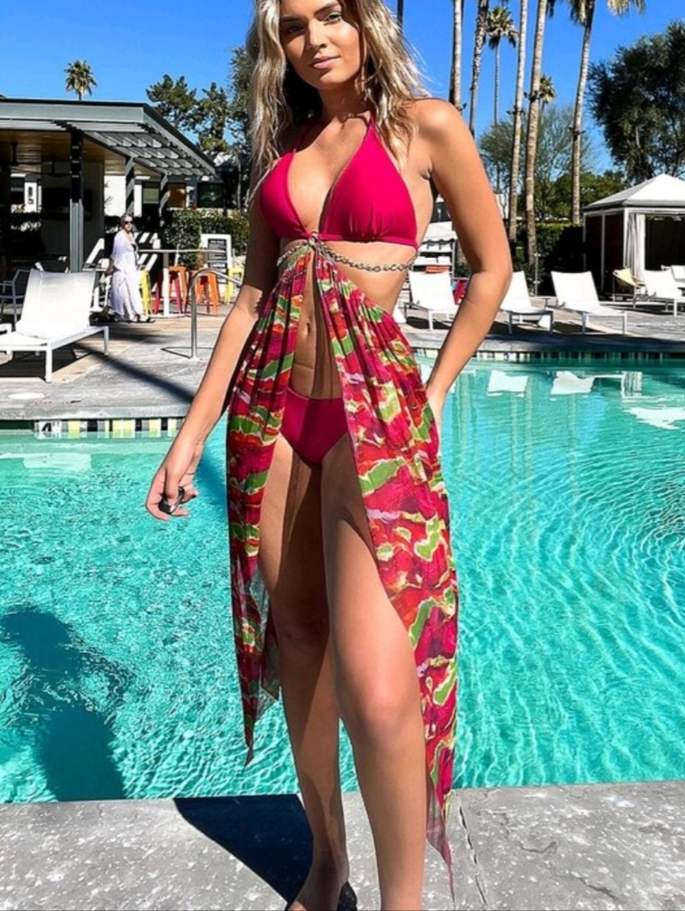 2 piece bikini swimsuit pink